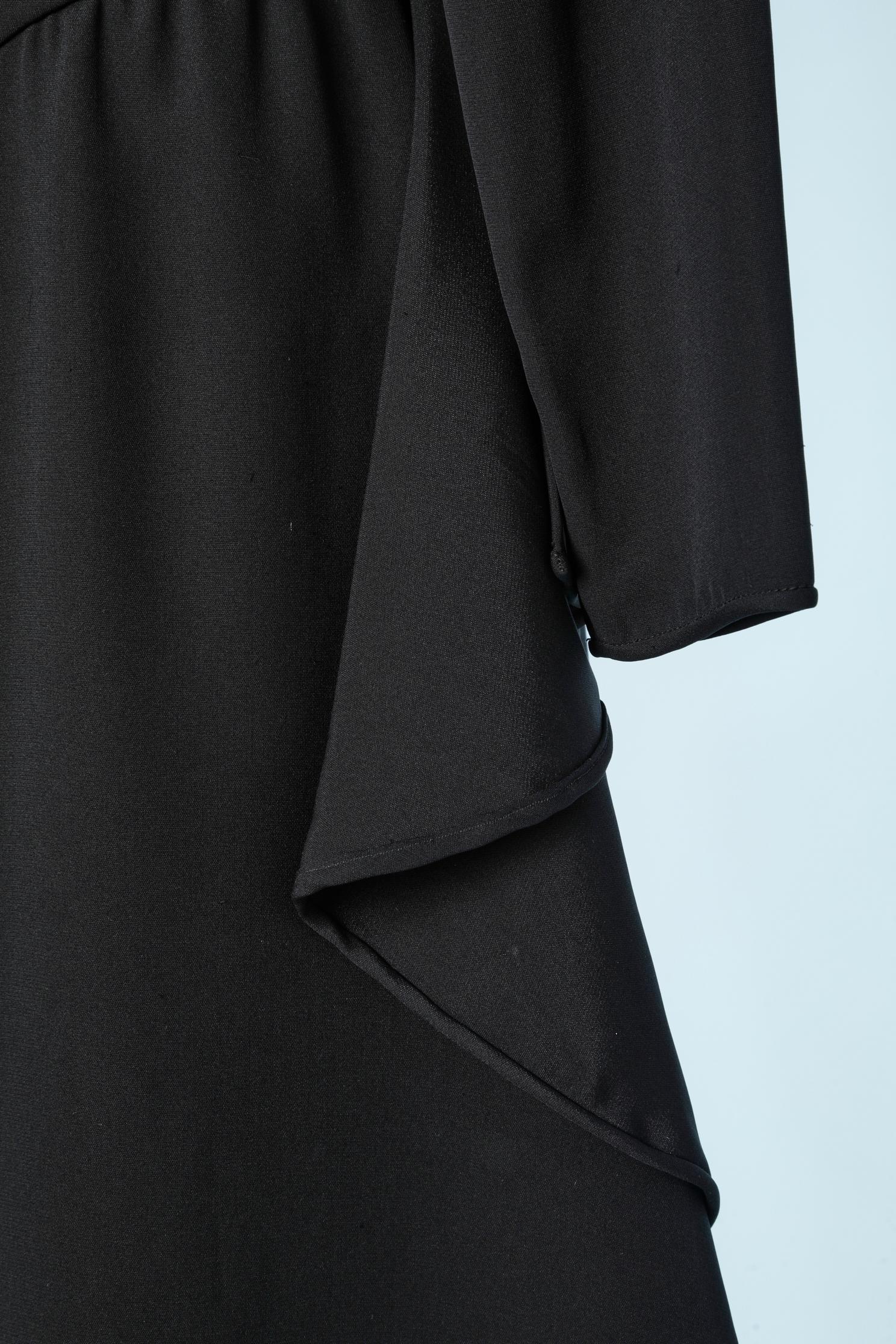 Black Asymmetrical black cocktail dress draped on one shoulder Valentino Boutique  For Sale