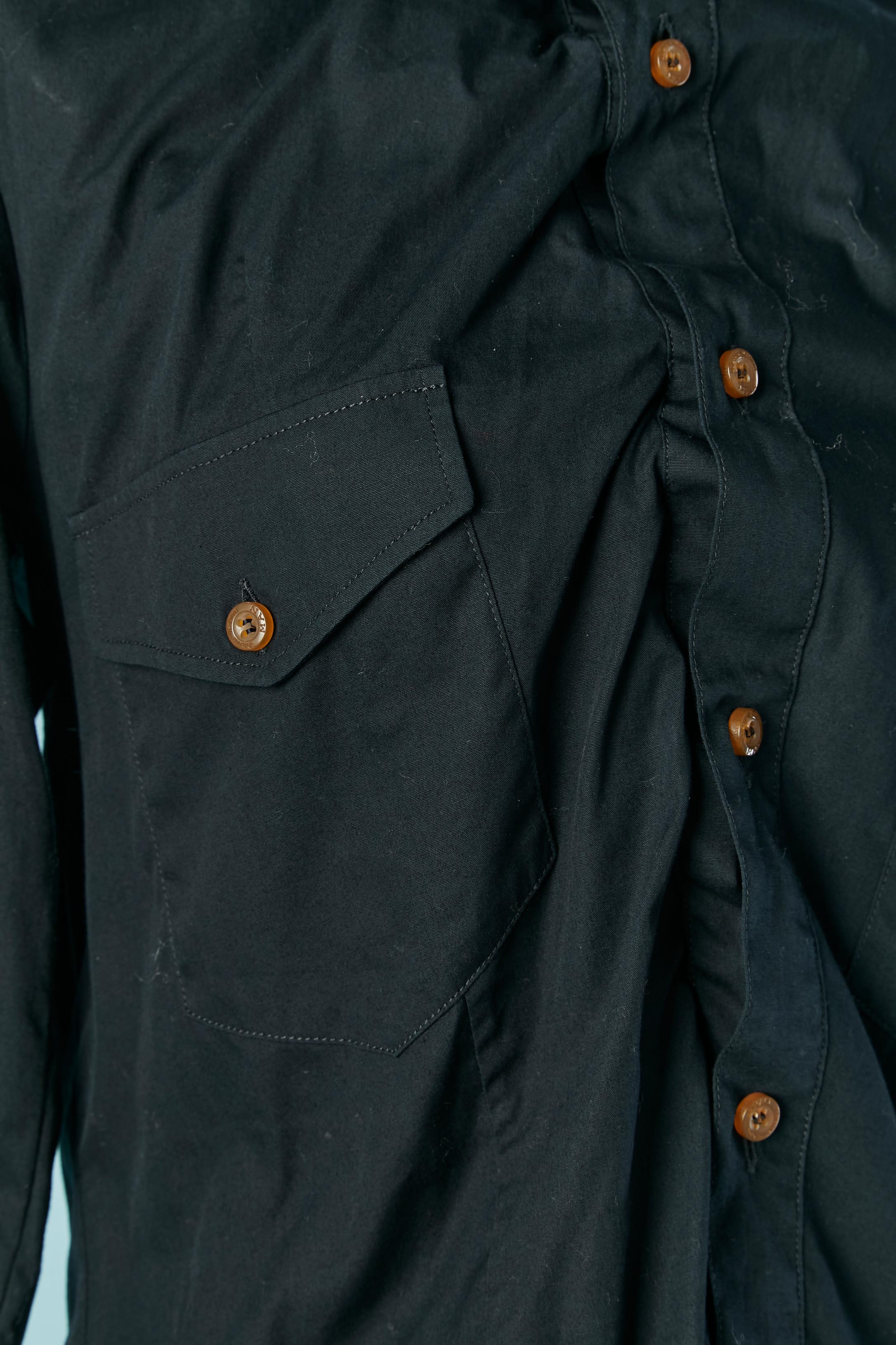 Black Asymmetrical black cotton shirt VIVIENNE WESTWOOD MAN For Sale