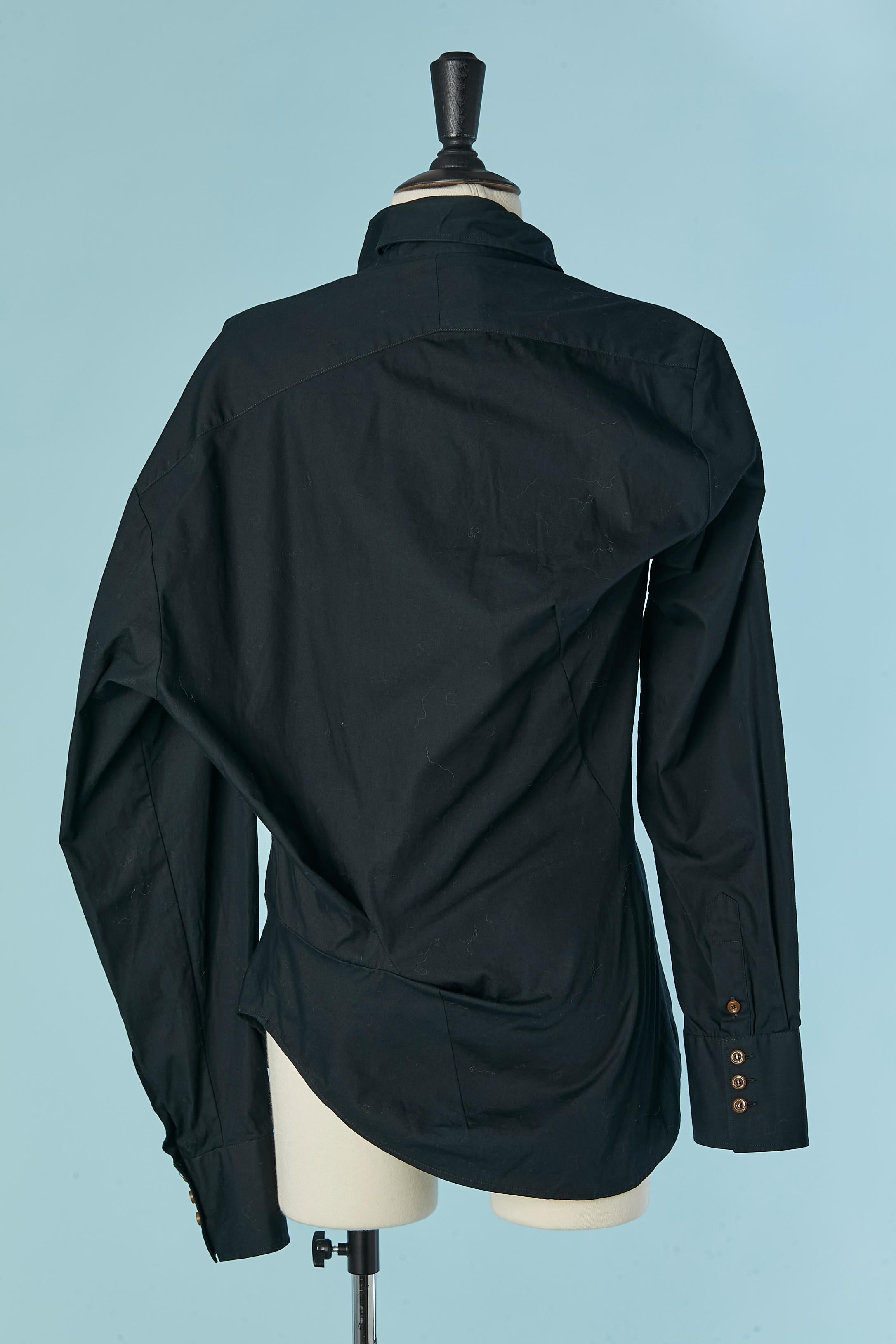 Asymmetrical black cotton shirt VIVIENNE WESTWOOD MAN For Sale 1