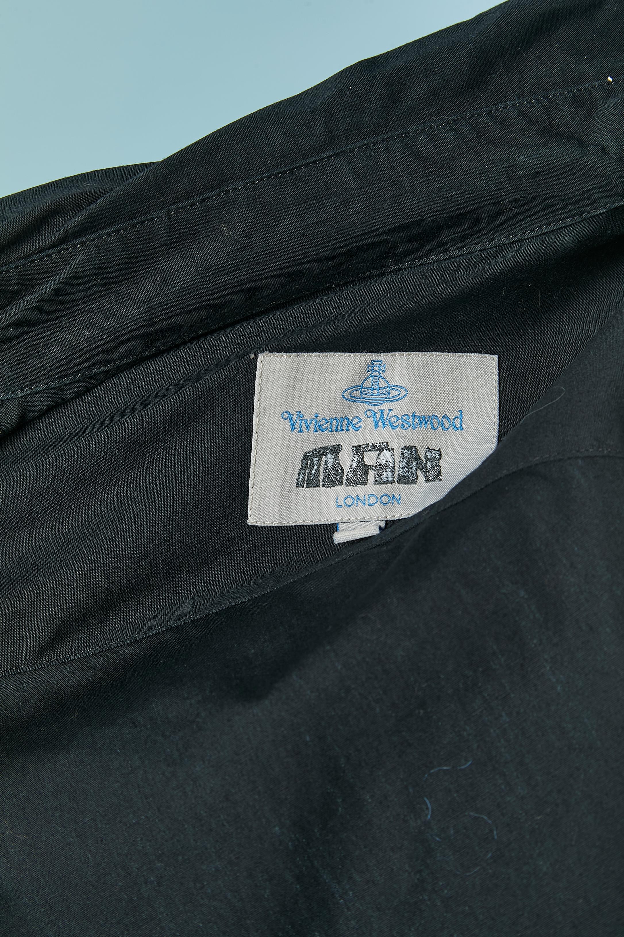 Asymmetrical black cotton shirt VIVIENNE WESTWOOD MAN For Sale 2