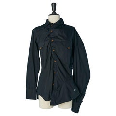 Asymmetrisches schwarzes Baumwollhemd VIVIENNE WESTWOOD MAN