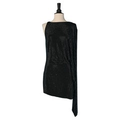Abito da cocktail asimmetrico nero con cristalli ALEXANDRE VAUTHIER