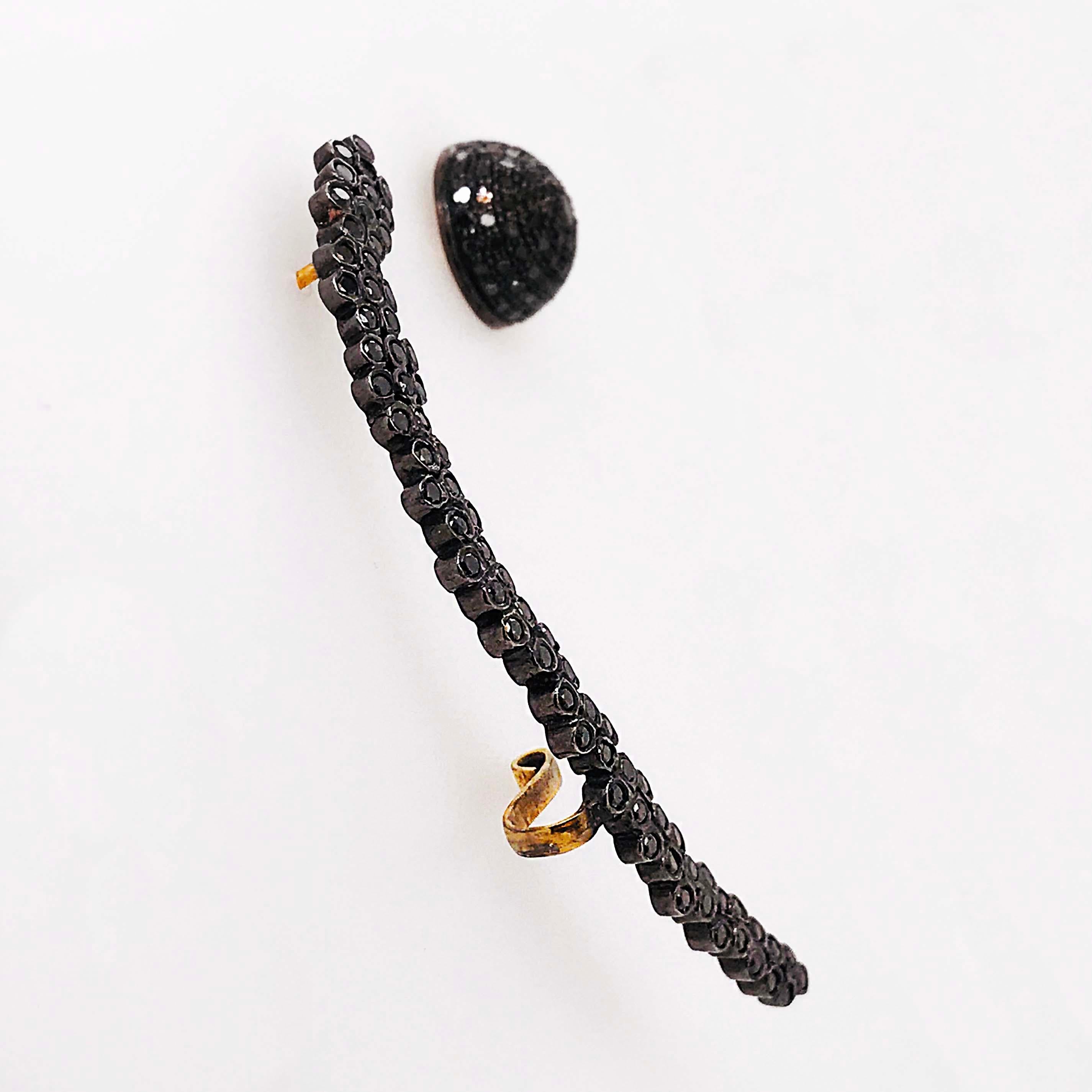 black ear climber earrings