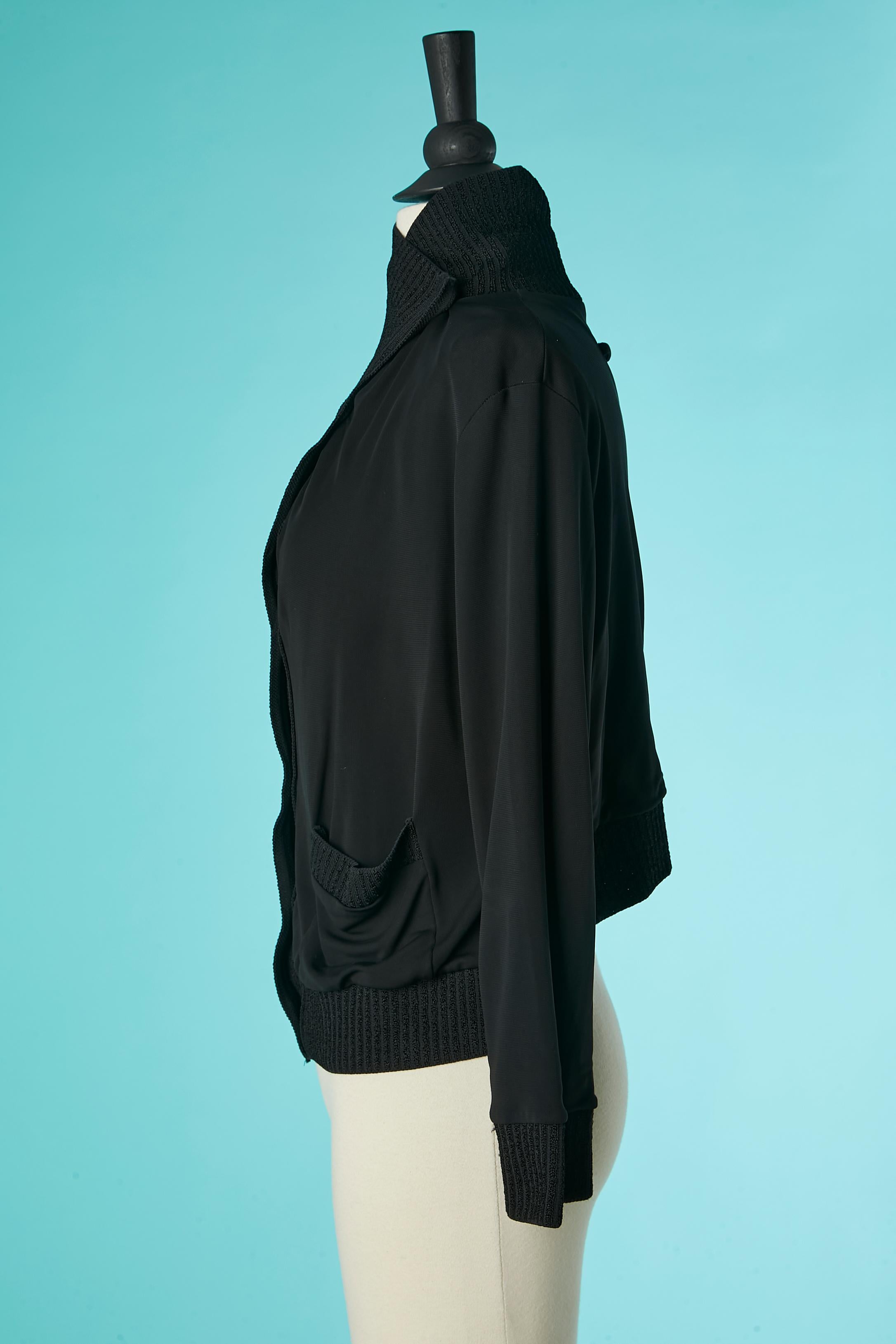 Women's Asymmetrical  black rayon jersey jacket   Jean-Paul Gaultier Maille Femme  For Sale