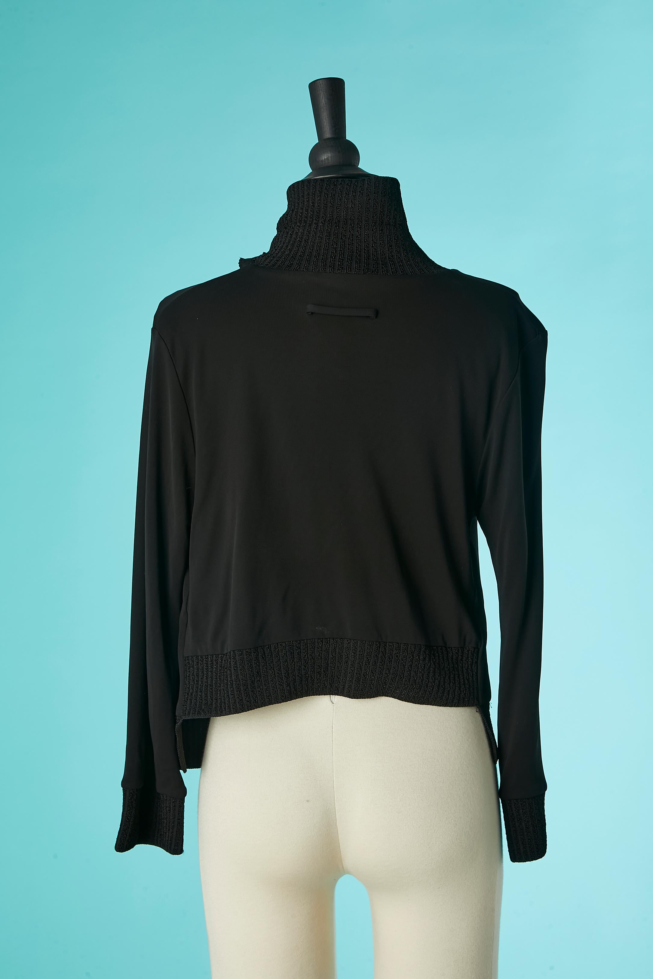 Asymmetrical  black rayon jersey jacket   Jean-Paul Gaultier Maille Femme  For Sale 1