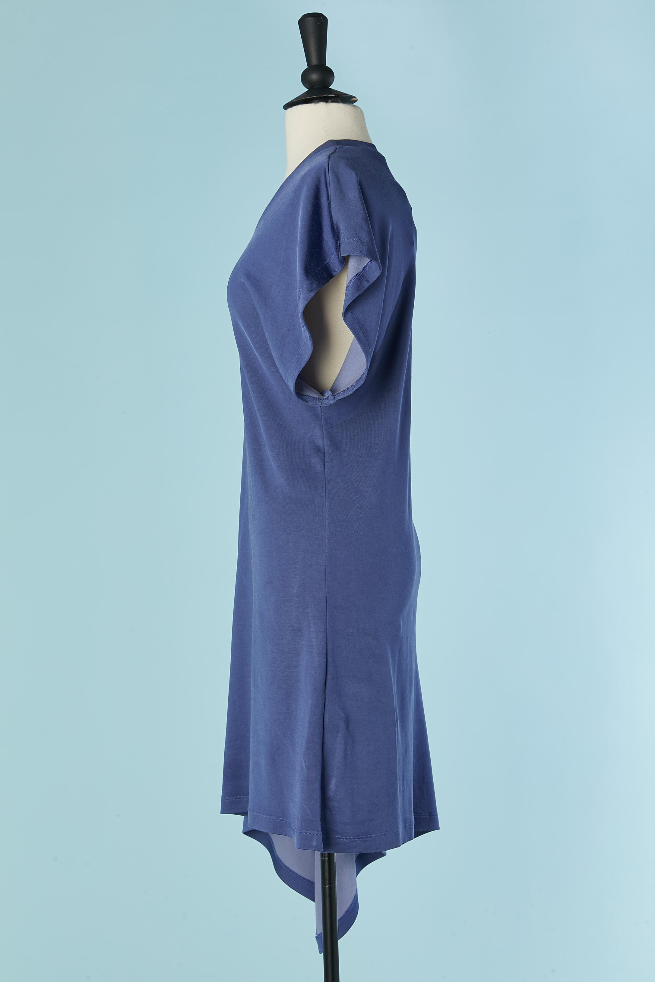 Asymmetrical blue jersey dress  MM6 Maison MARGIELA New In New Condition For Sale In Saint-Ouen-Sur-Seine, FR