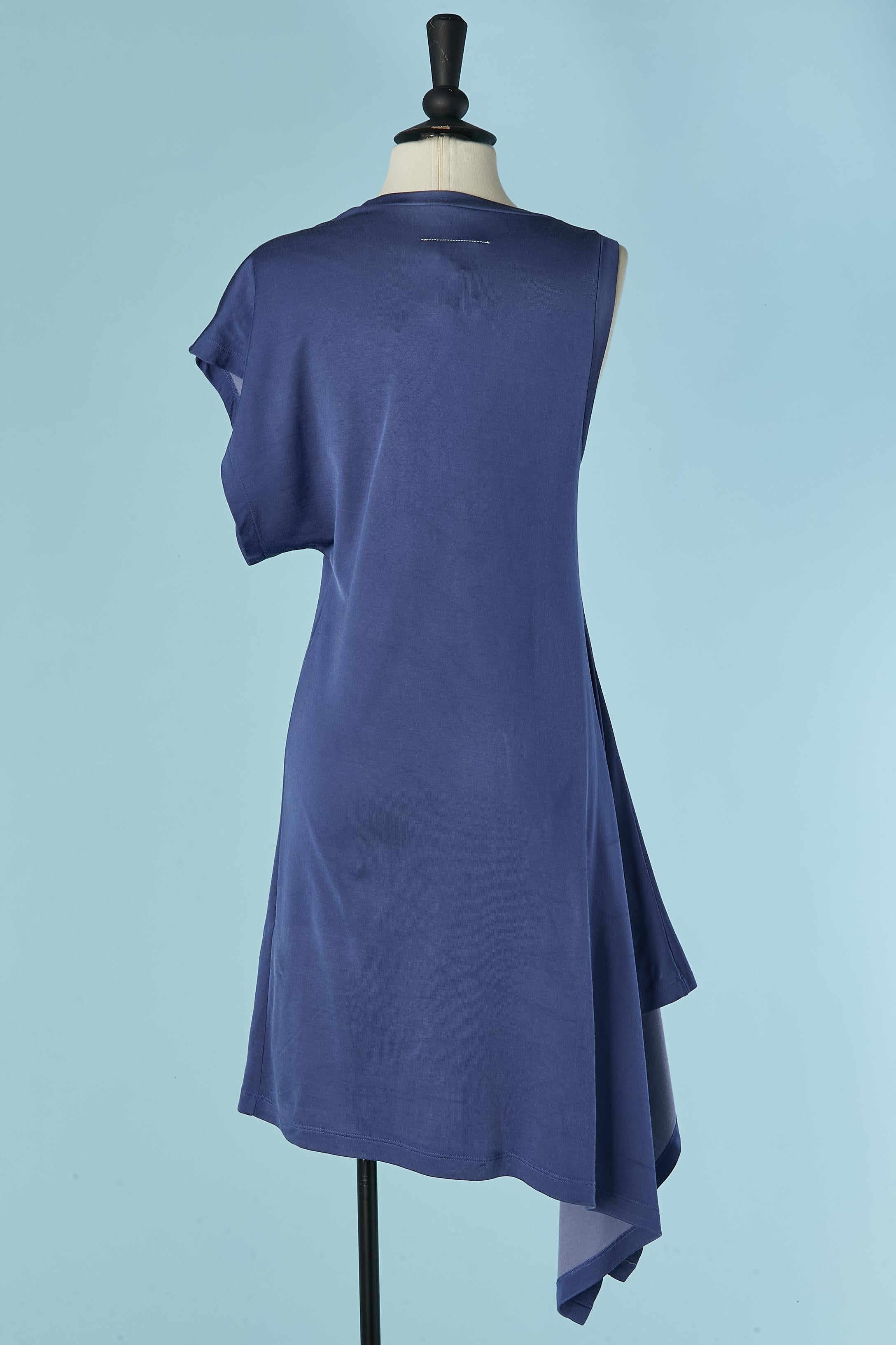 Women's Asymmetrical blue jersey dress  MM6 Maison MARGIELA New For Sale