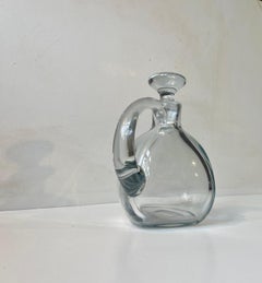 Asymmetrical Blue-tinted Glass Decanter by Holmegaard Denmark