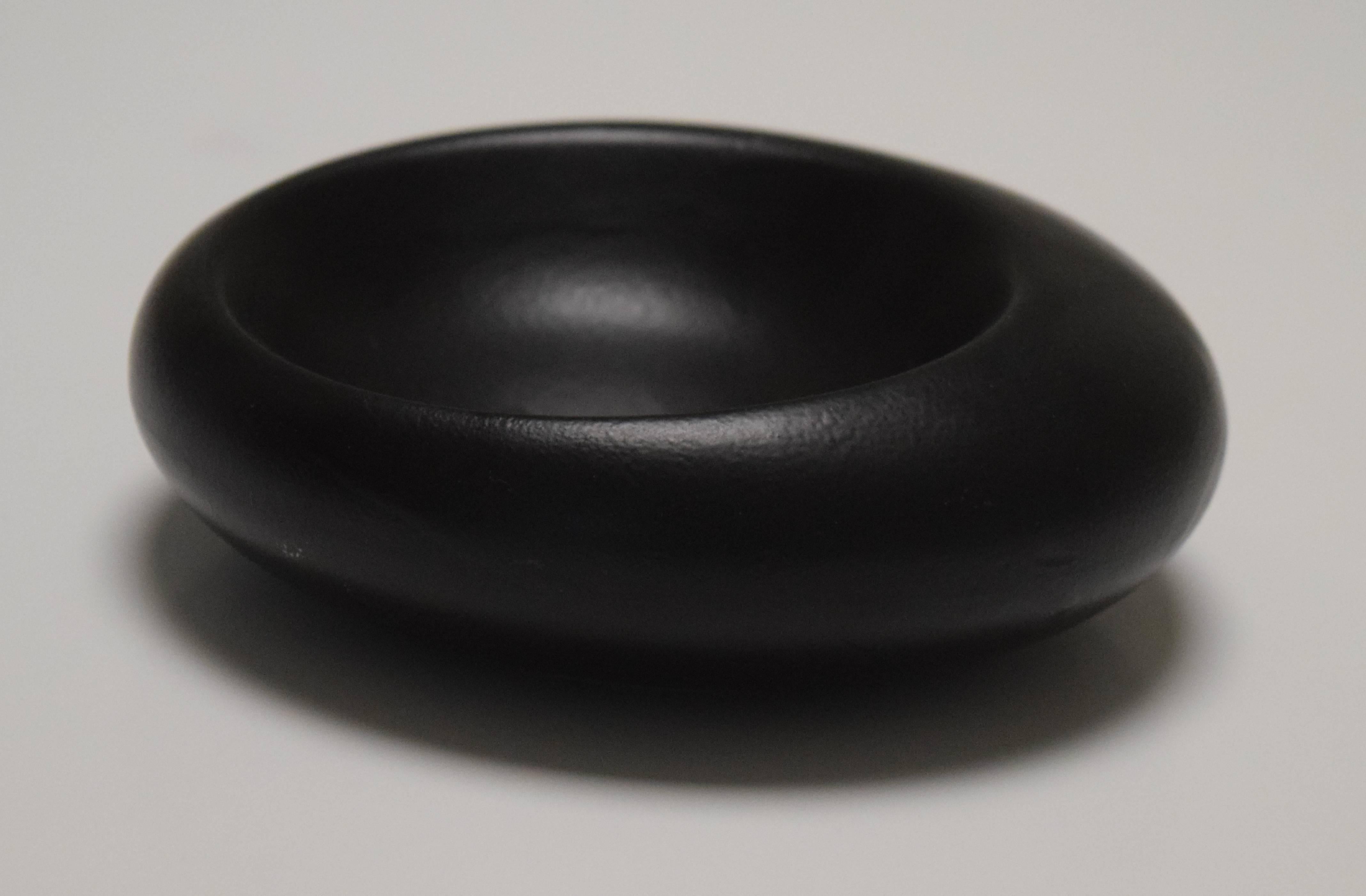 Store closing-- last day is 7/31. Offers welcome! Black ceramic bowl attributed to Bitossi, circa 1960s. Signed 305 Italy.