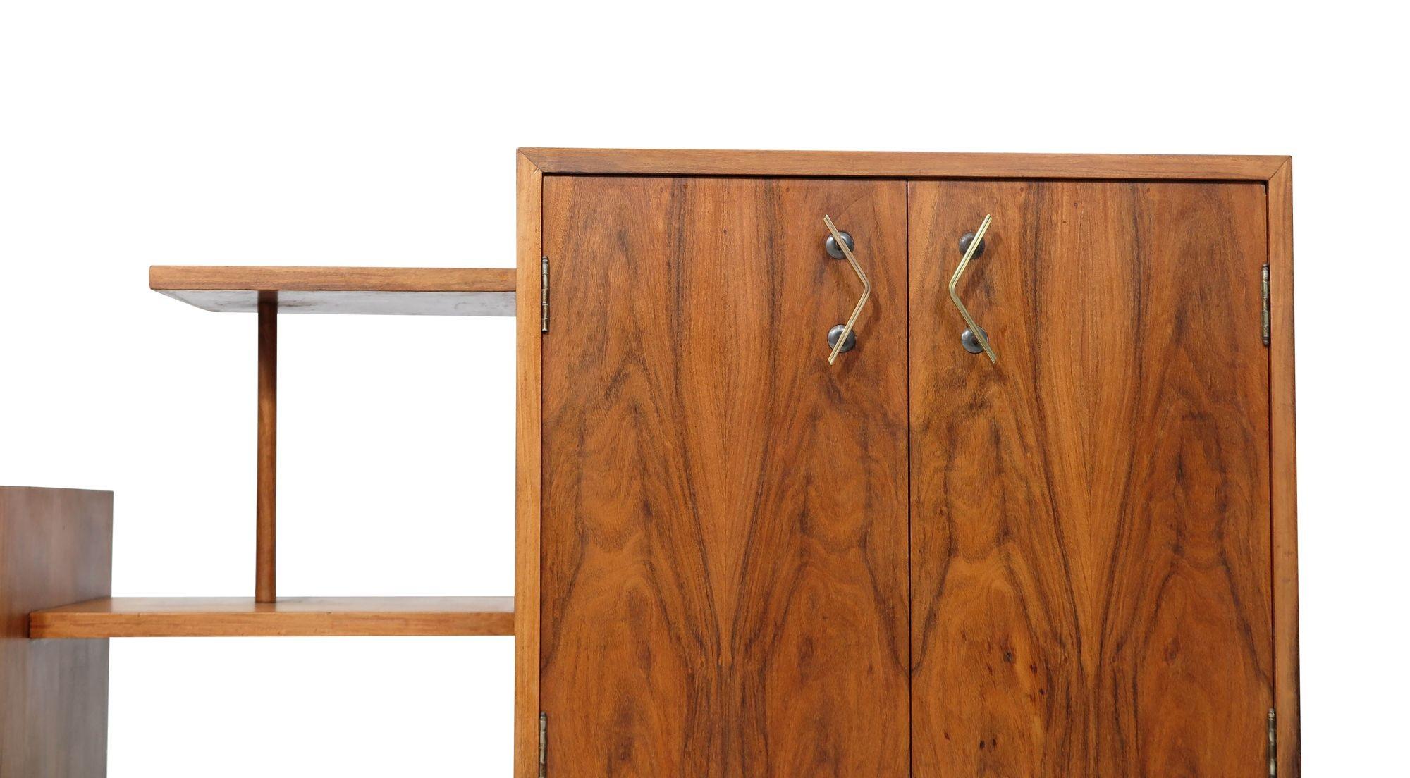 Mid-Century Modern Asymmetrical Brazilian Modern Cabinet Attributed to Giuseppe Scapinelli For Sale