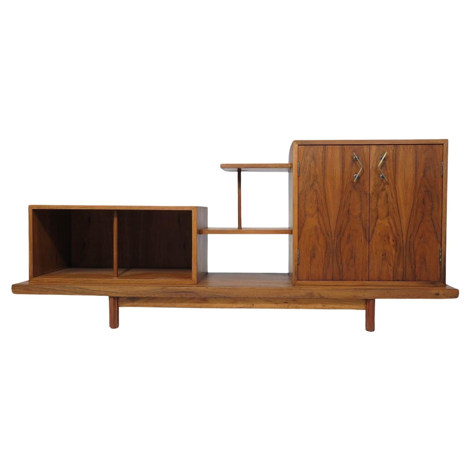 Asymmetrical Brazilian Modern Cabinet Attributed to Giuseppe Scapinelli For Sale