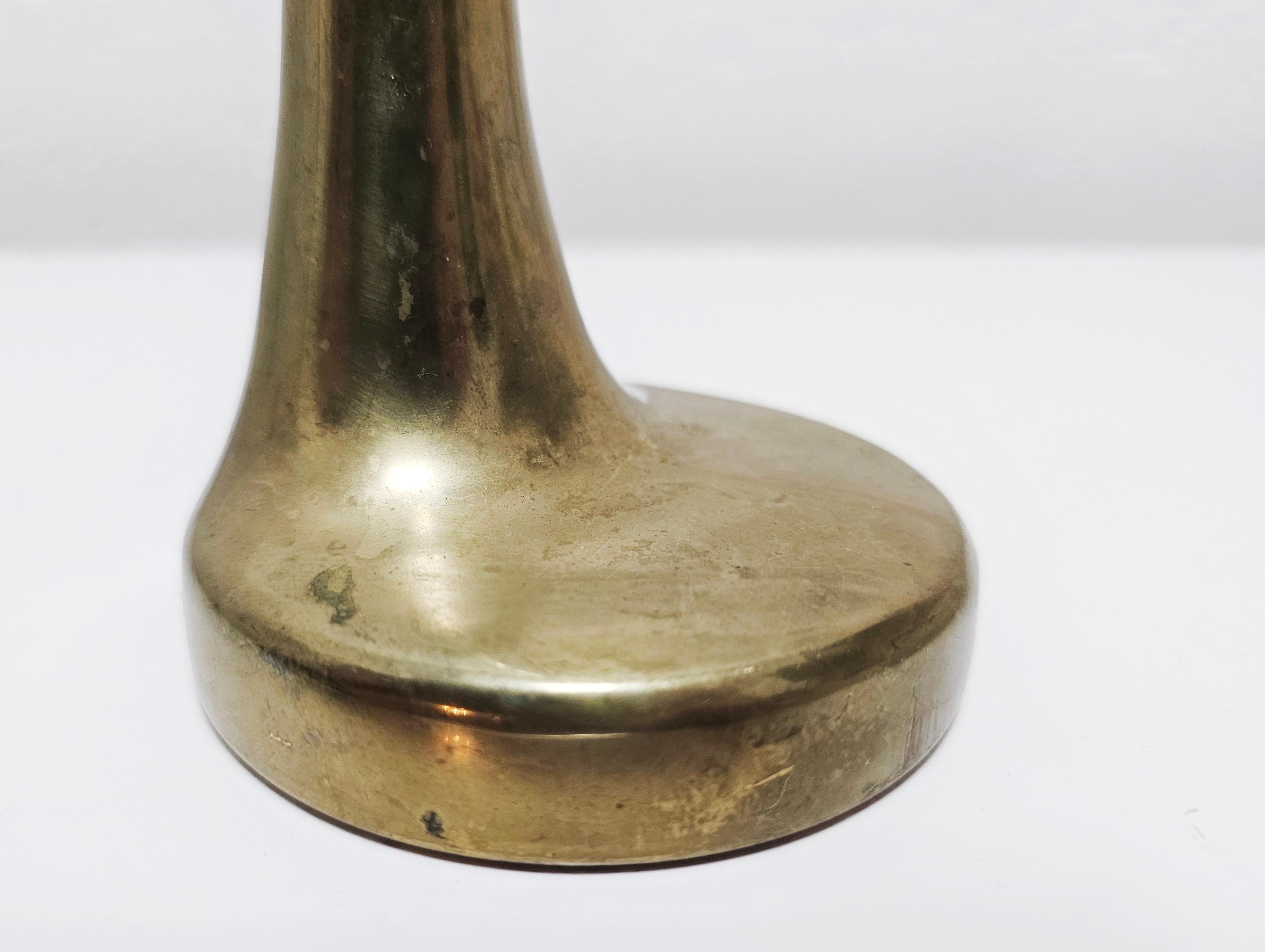 Asymmetrical Brutalist Bronze a single flower vase by Heinz Goll, Italy 1960s For Sale 3
