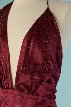 Asymmetrisches burgunderfarbenes Seidenkleid mit Strasssteinchen ALEXANDRE VAUTHIER