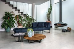 Asymmetrical chaise longue / Sofa in leather Riva 1920 Patmos Design Terry Dwan