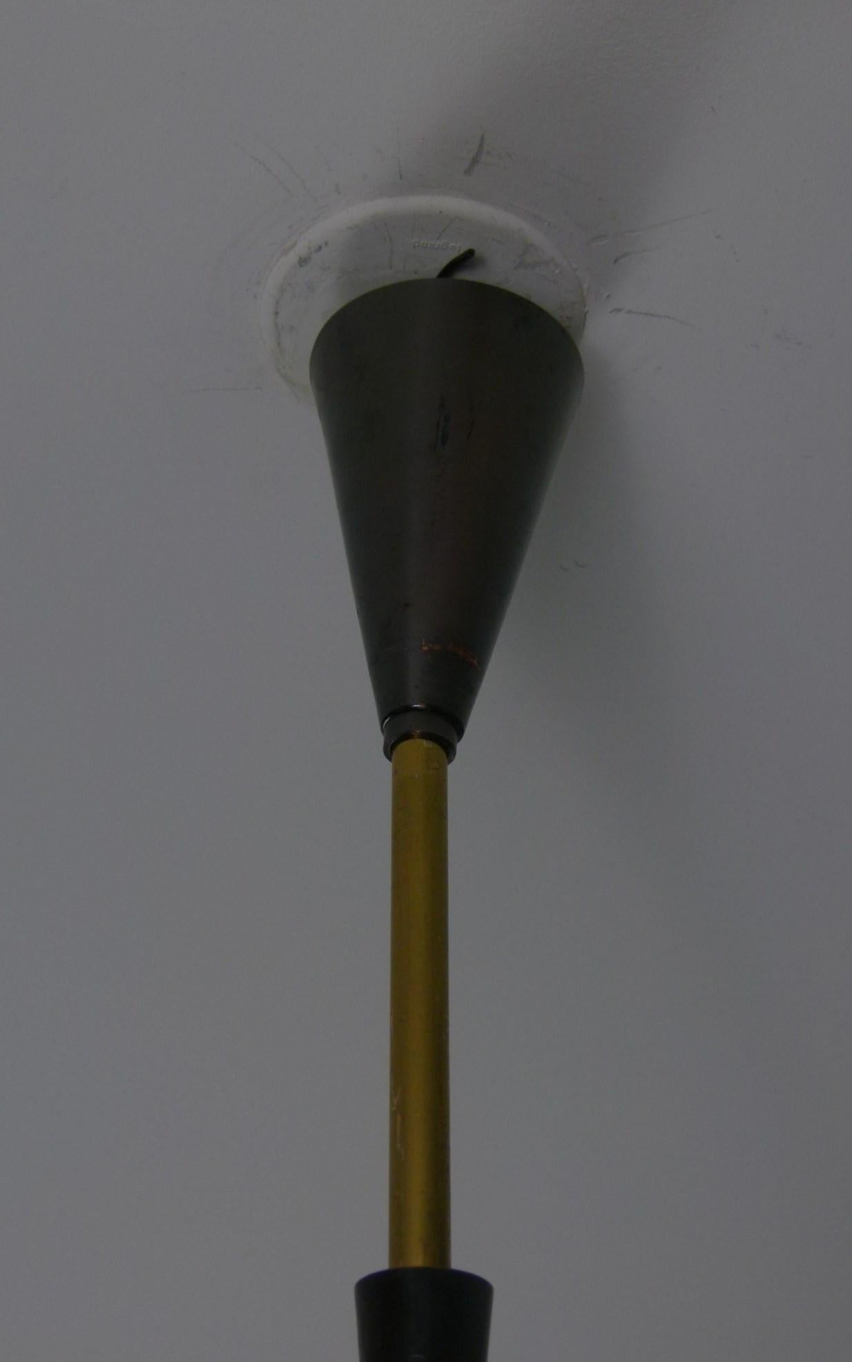Asymmetrical chandelier with six lighted arms by Maison Lunel, circa 1950 4