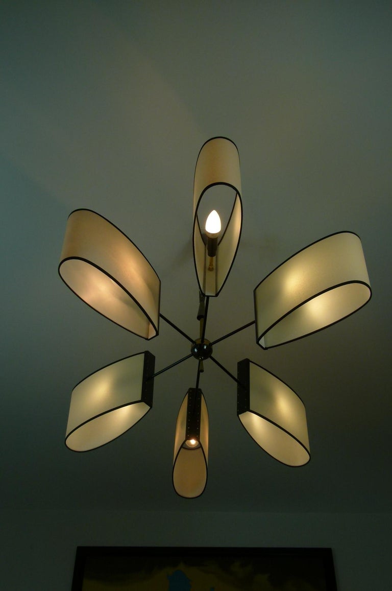 Asymmetrical chandelier with six lighted arms by Maison ...