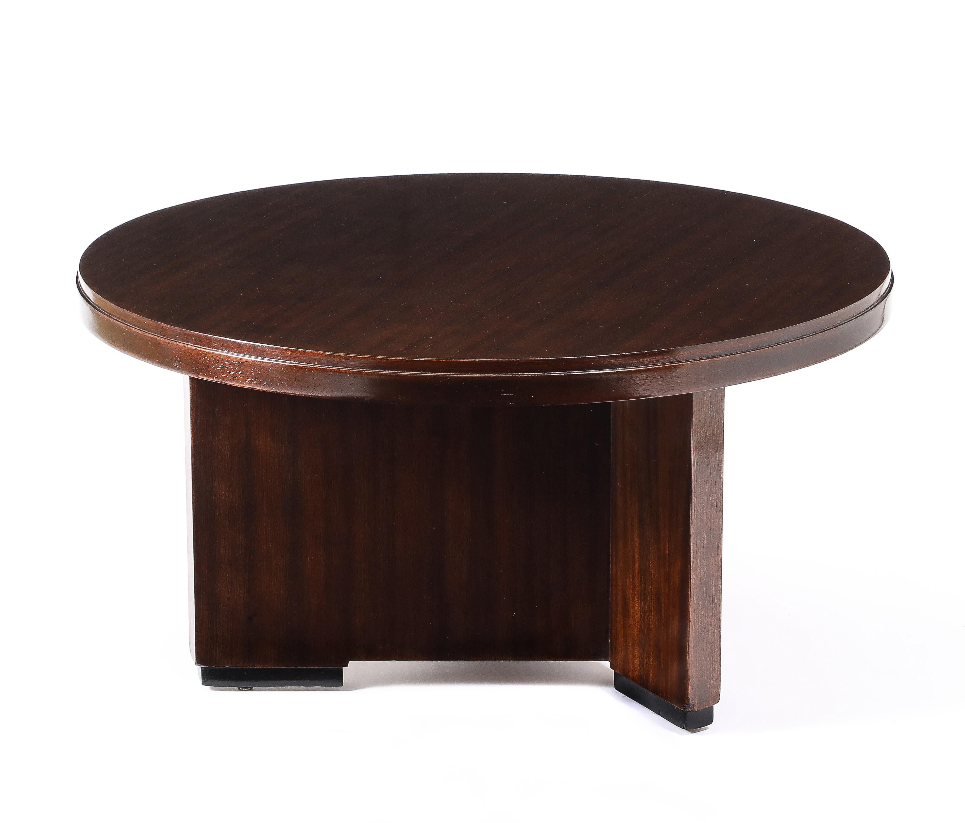 Walnut Asymmetrical Cocktail Table, France 1940's For Sale