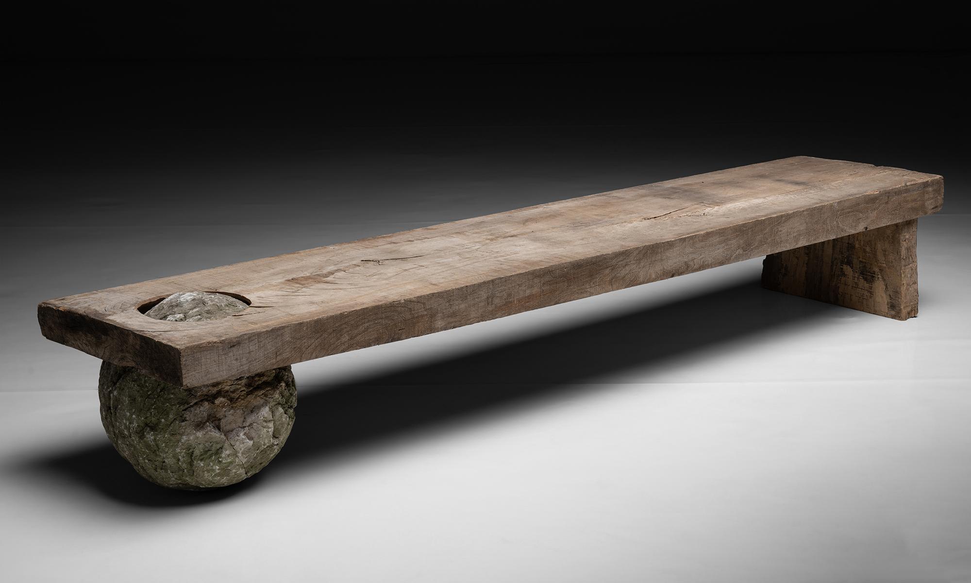 Primitive Concrete Ball & Slab Coffee Table

France circa 1950

Composed coffee table with slab top on 15th century stone ball

Measures 98.5”L x 20.25”d x 15.75”h




