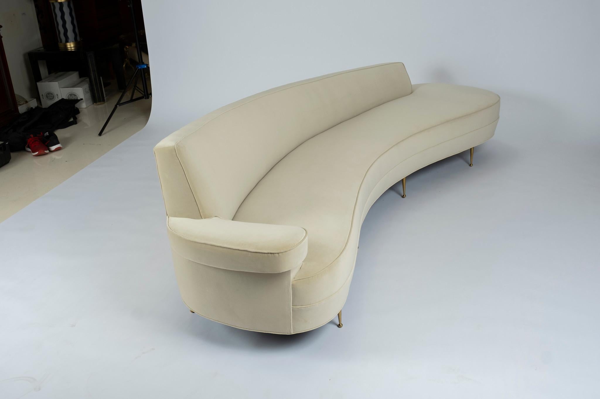 Modern Asymmetrical Curve Back Italian Style Sofa-Left Arm