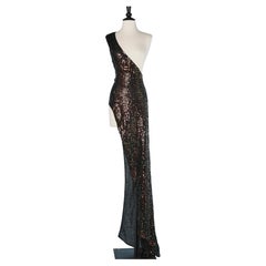 Asymmetrical evening dress covered with sequin Mariella Burani 