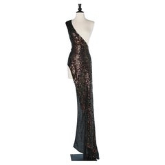 Asymmetrisches Abendkleid mit Pailletten Mariella Burani bezogen