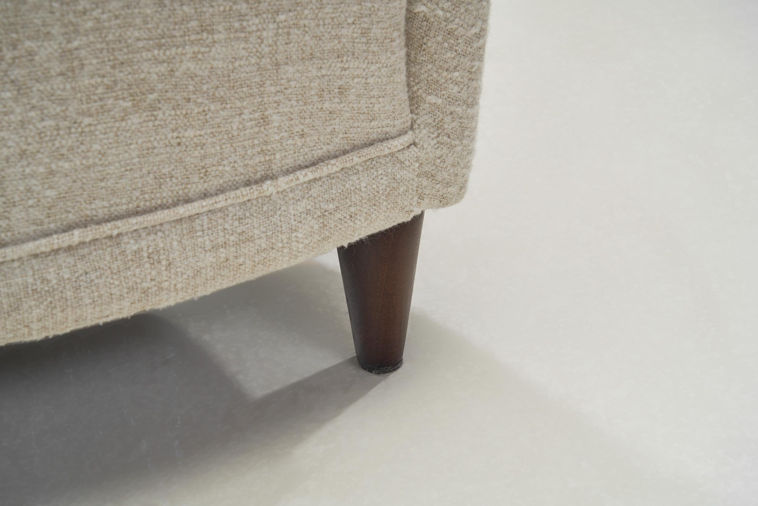 Asymmetrical Fluid Shape European Lounge Chair, Europe 1950s For Sale 10