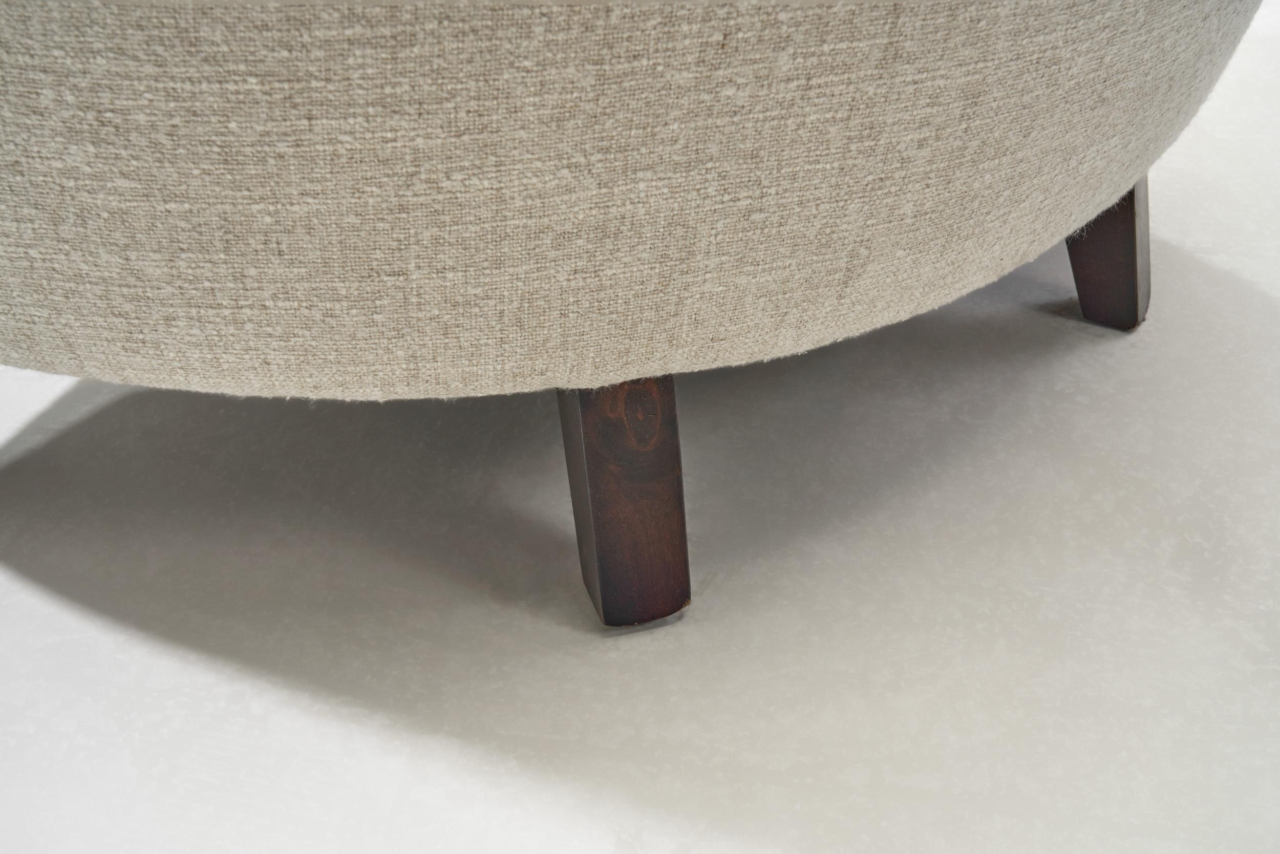 Asymmetrical Fluid Shape European Lounge Chair, Europe 1950s For Sale 11