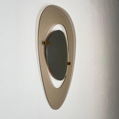 Asymmetrical Fumè Mirror by Max Ingrand for Fontana Arte, Italy, 1958
