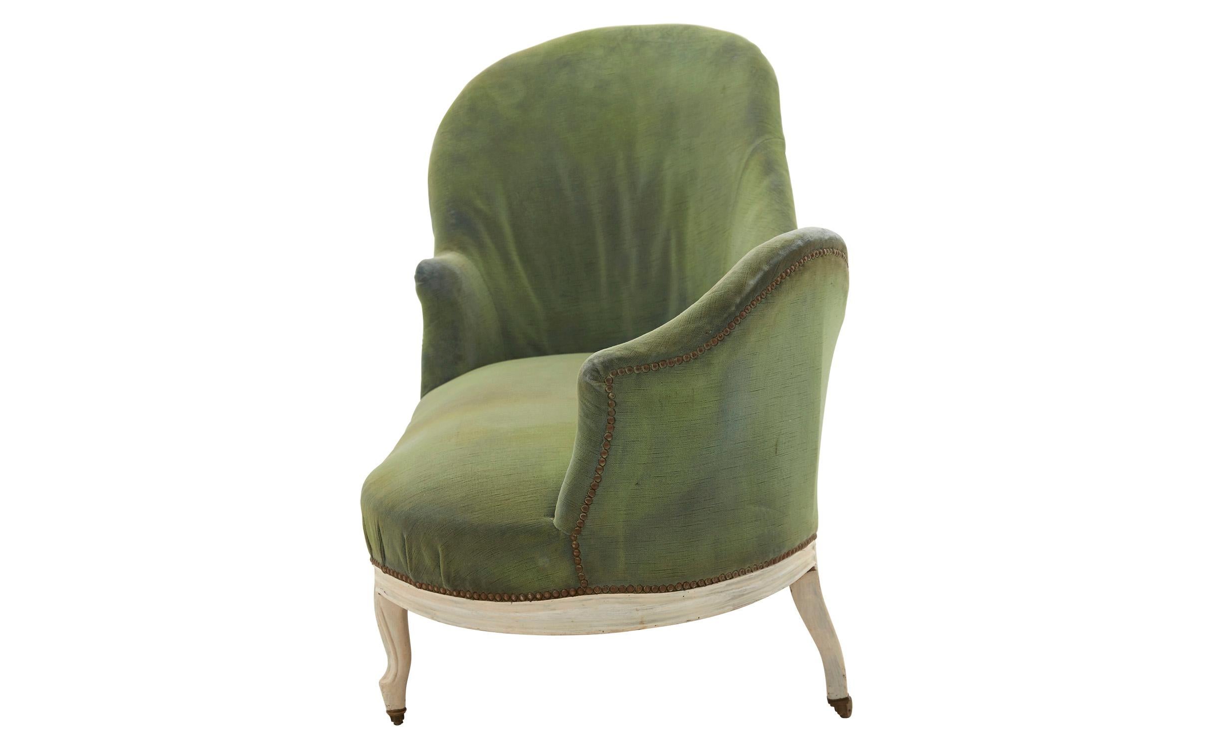 green chaise lounge