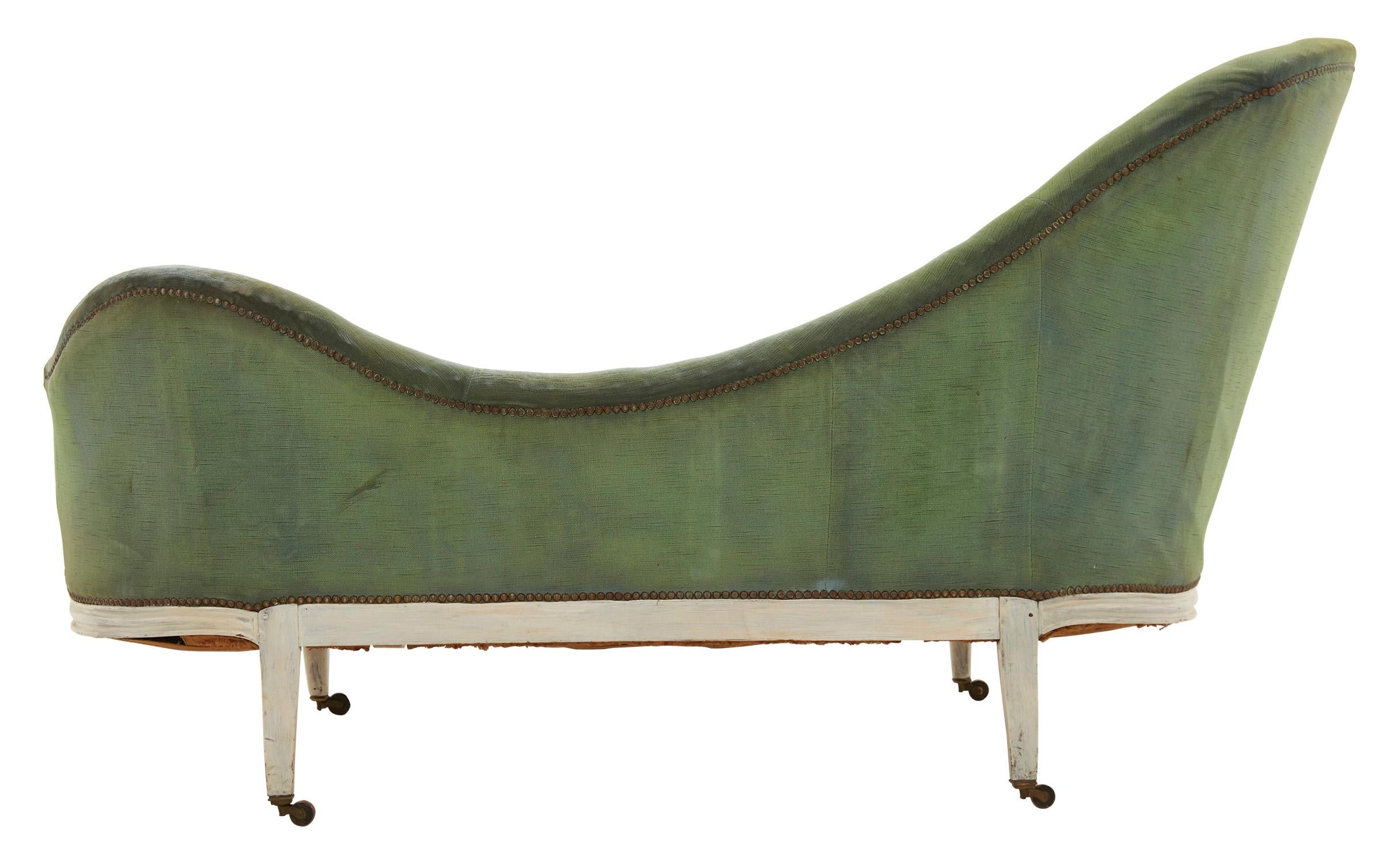 chaise lounge green velvet