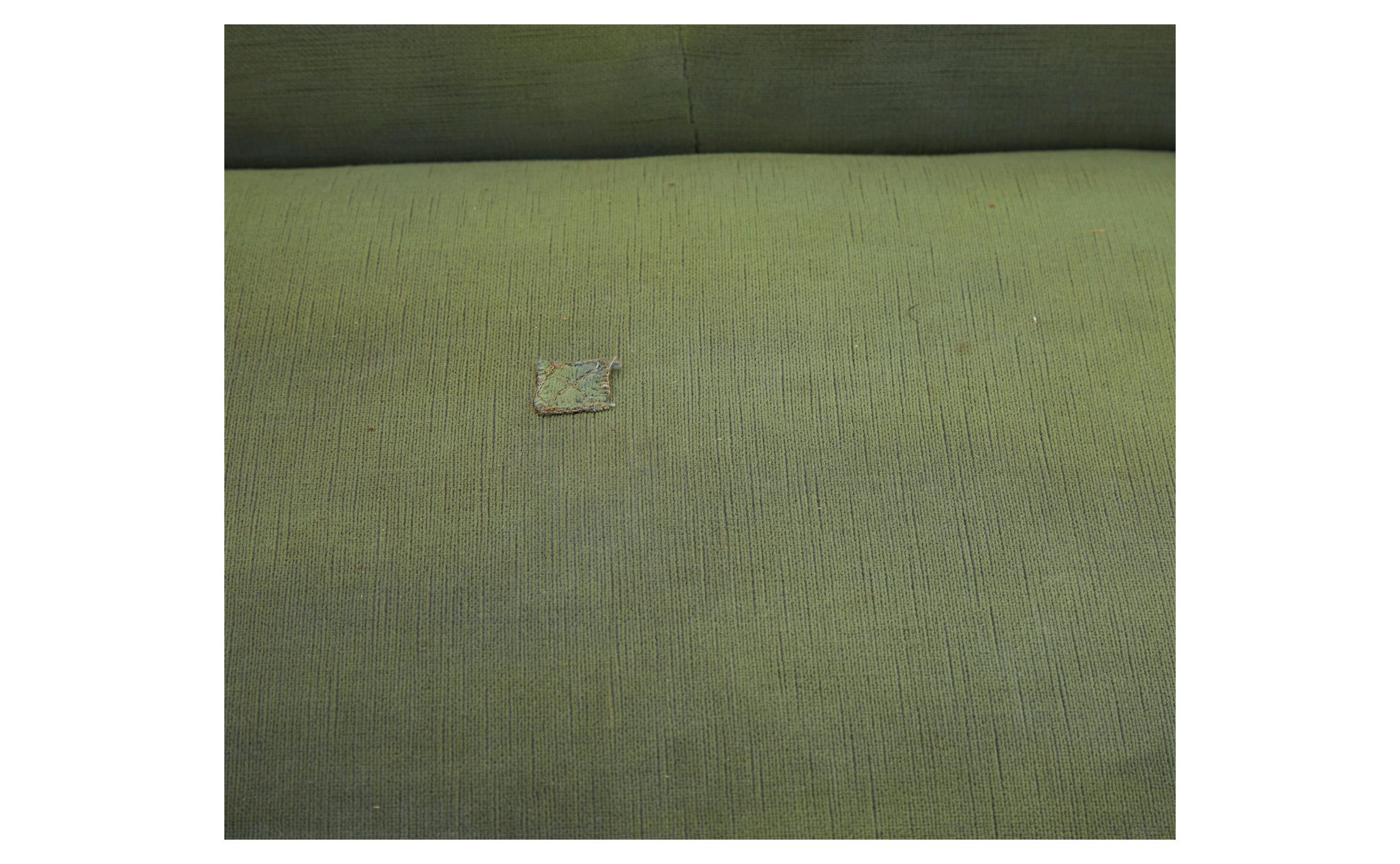 French Asymmetrical Green Velvet Chaise Lounge