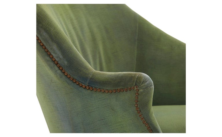 Asymmetrical Green Velvet Chaise Lounge at 1stdibs