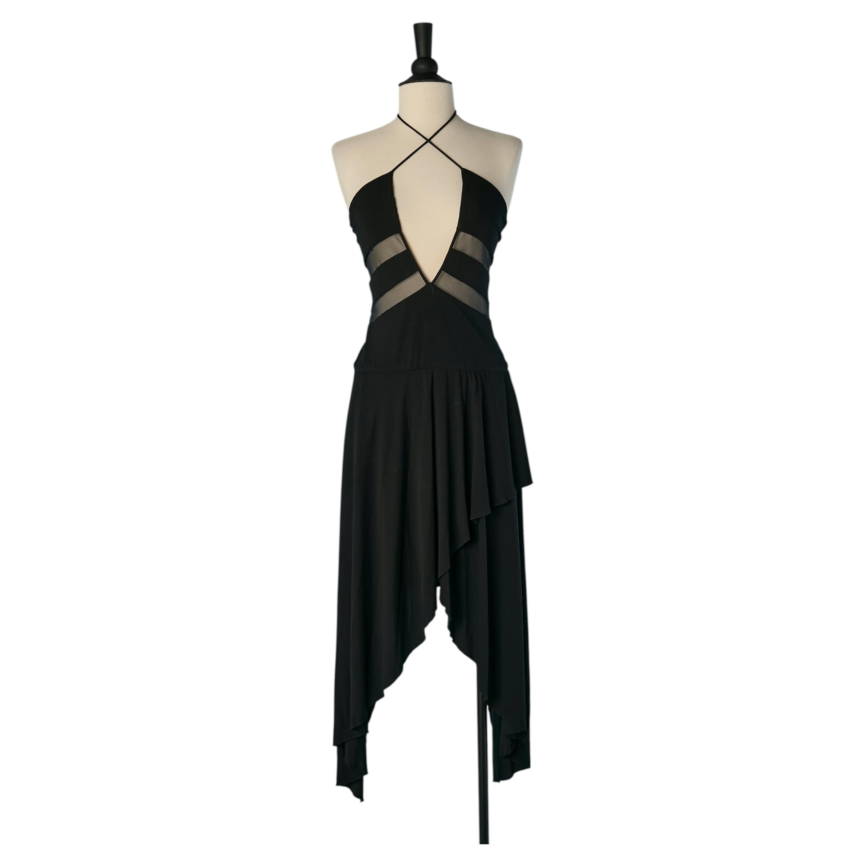 Asymmetrical jersey and tulle cocktail dress ALEXANDRE VAUTHIER