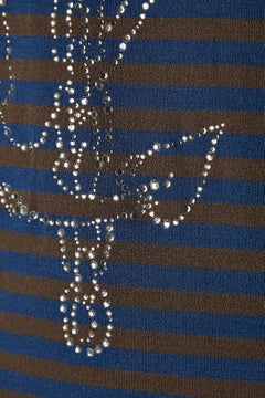 Asymmetrical jersey tank-top with stripe and rhinestone Jean-Paul Gaultier Jeans