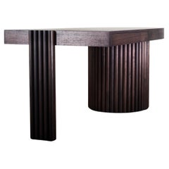 Asymmetrical "Linda Marie" Writing Desk with Leather Top by Kate Duncan