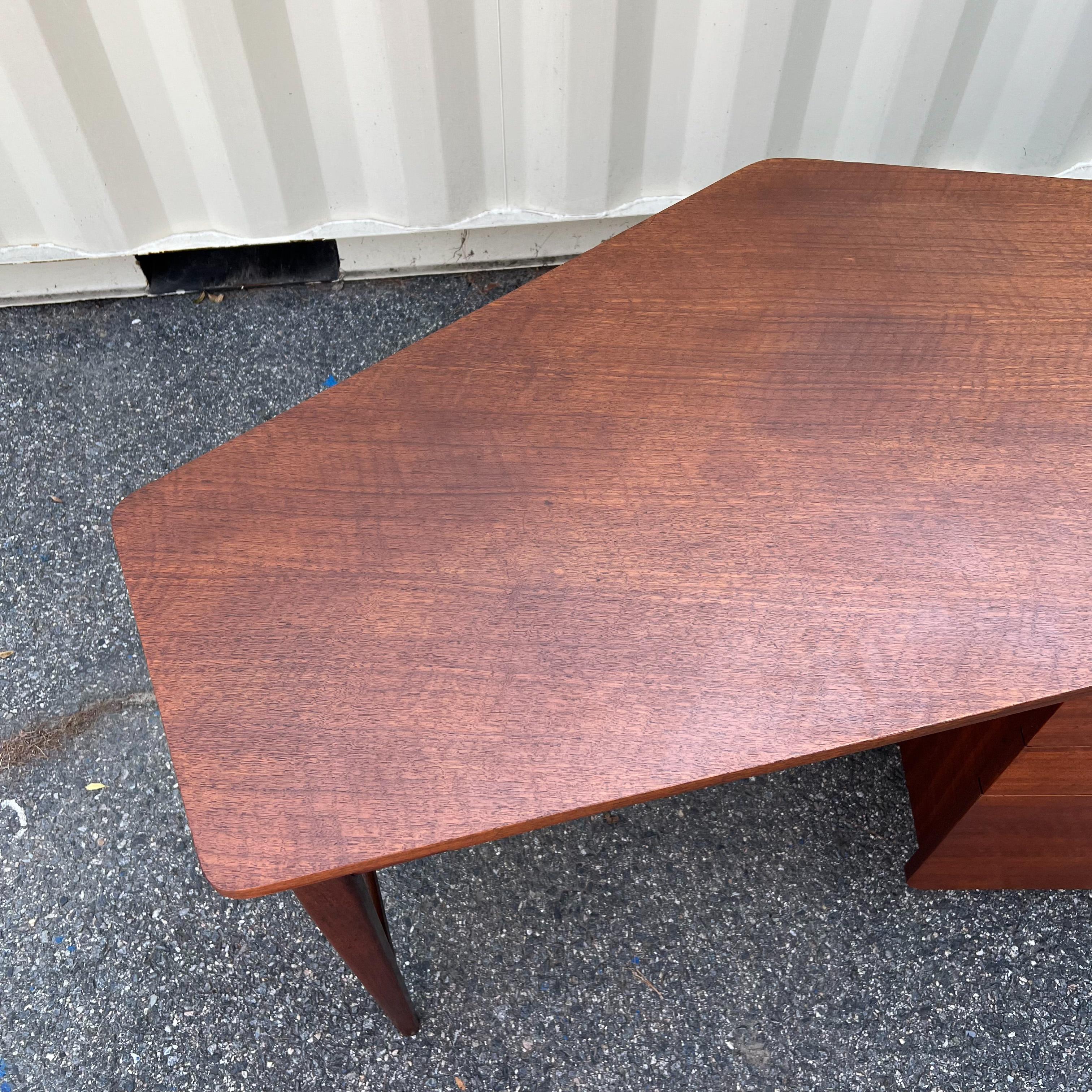 Asymmetrical Mid Century Bertha Schaefer Desk for Singer and Sons 10