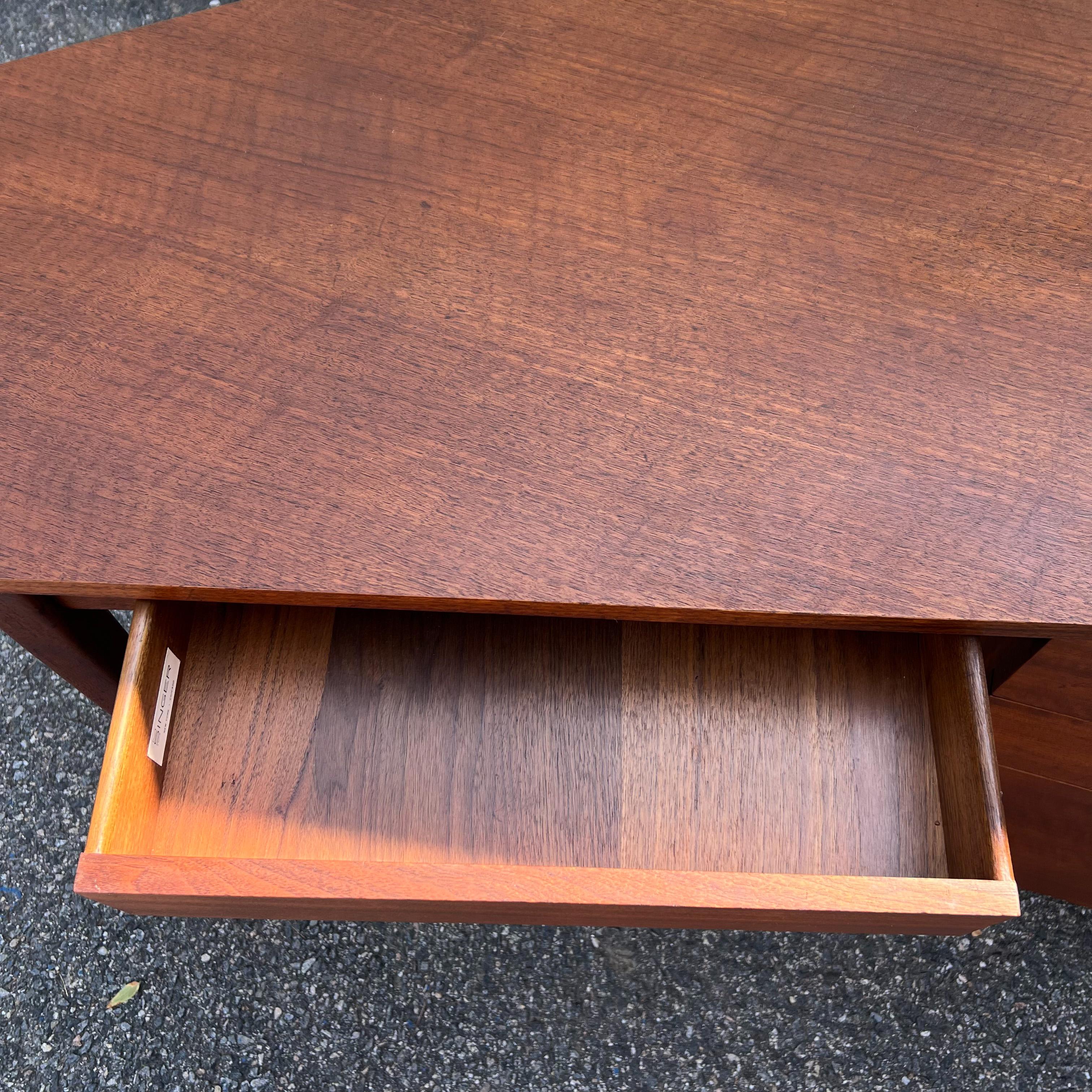 Mid-20th Century Asymmetrical Mid Century Bertha Schaefer Desk for Singer and Sons