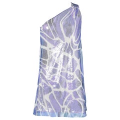 Asymmetrical mini-dress in marble printed tulle and sequin Roberto Cavalli Asymmetrical mini-dress in marble printed tulle and sequin Roberto Cavalli