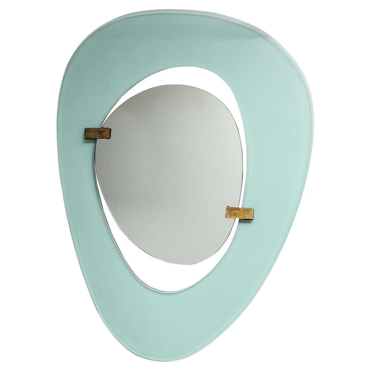 Asymmetrical Mirror by Max Ingrand Fontana Arte Edition, 1960