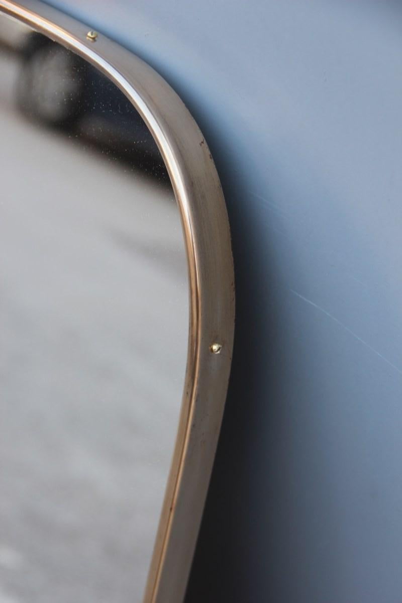 Mid-Century Modern Asymmetrical Mirror Midcentury Italian Design Brass Gold Frame 1950s Italian