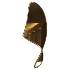 Asymmetrical Mirror, Wall Mirror in Bronze - 'Momentum Mirror II' by Soo Joo