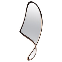 Asymmetrical 'Momentum Mirror II' by Soo Joo , Wall Mirror in Walnut