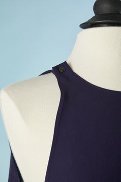 Asymmetrical navy blue silk cocktail dress Lanvin by Alber Elbaz SS 2012