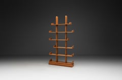 Bibliothèque asymétrique en Oak, Pays-Bas 1970