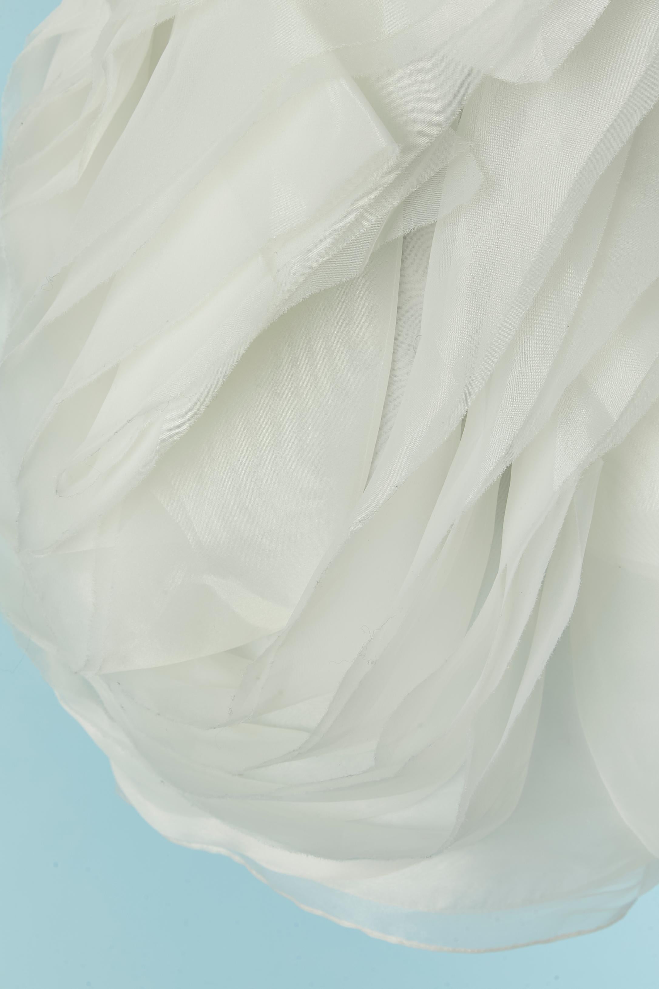 Gray Asymmetrical off-white wedding dress with ruffles Vera Wang White NEW