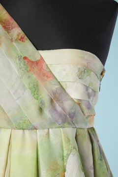 Asymmetrical pastel balloon cocktail silk dress Krizia Top NEW