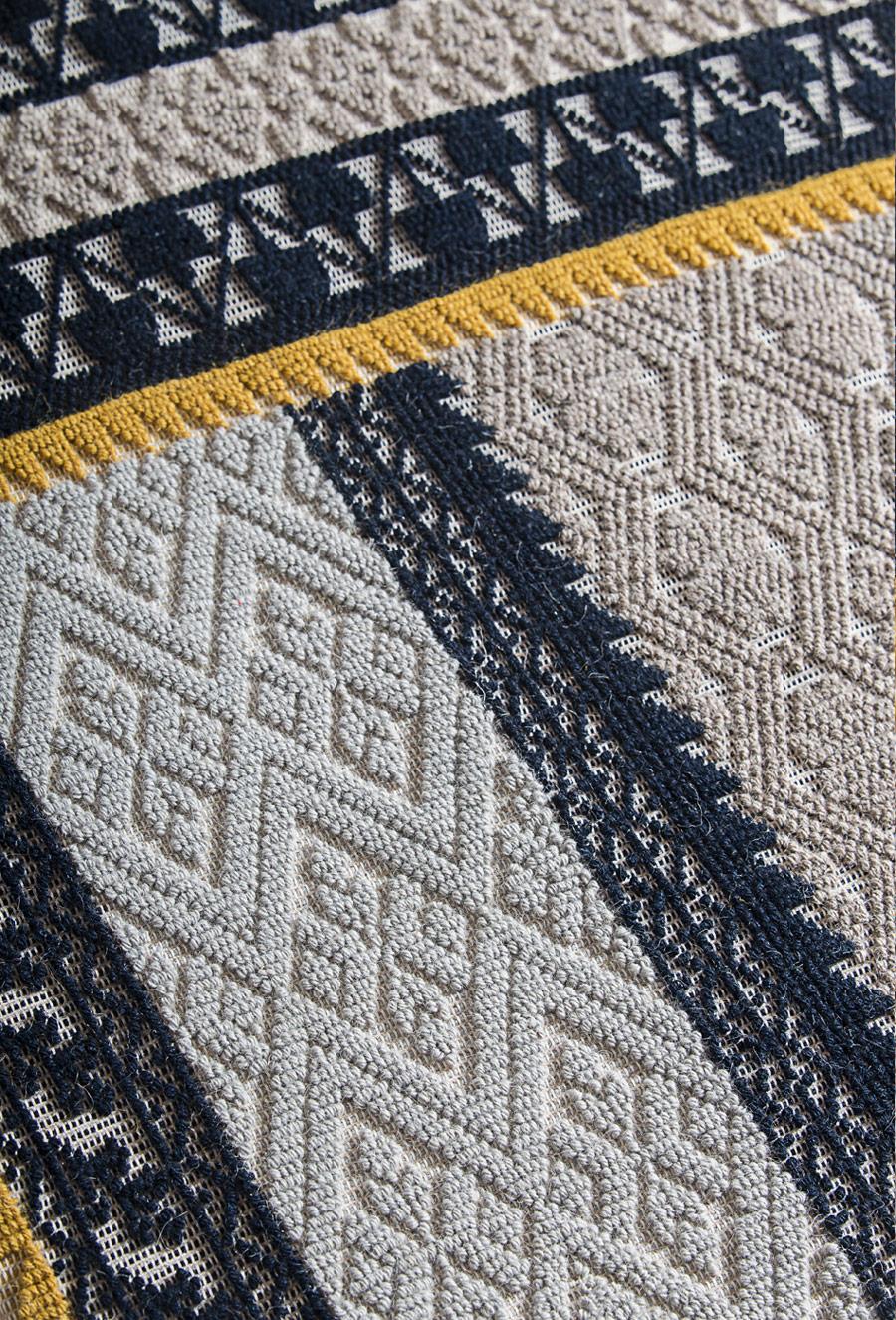 The Heritage Collection is an ongoing research project into Classic designs and patterns in Sardinian weaving history. Adapting these designs to today's production capabilities and color schemes, the collection reintroduces traditional, historical