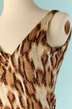 Asymmetrical printed and draped jersey cocktail dress JUST CAVALLI