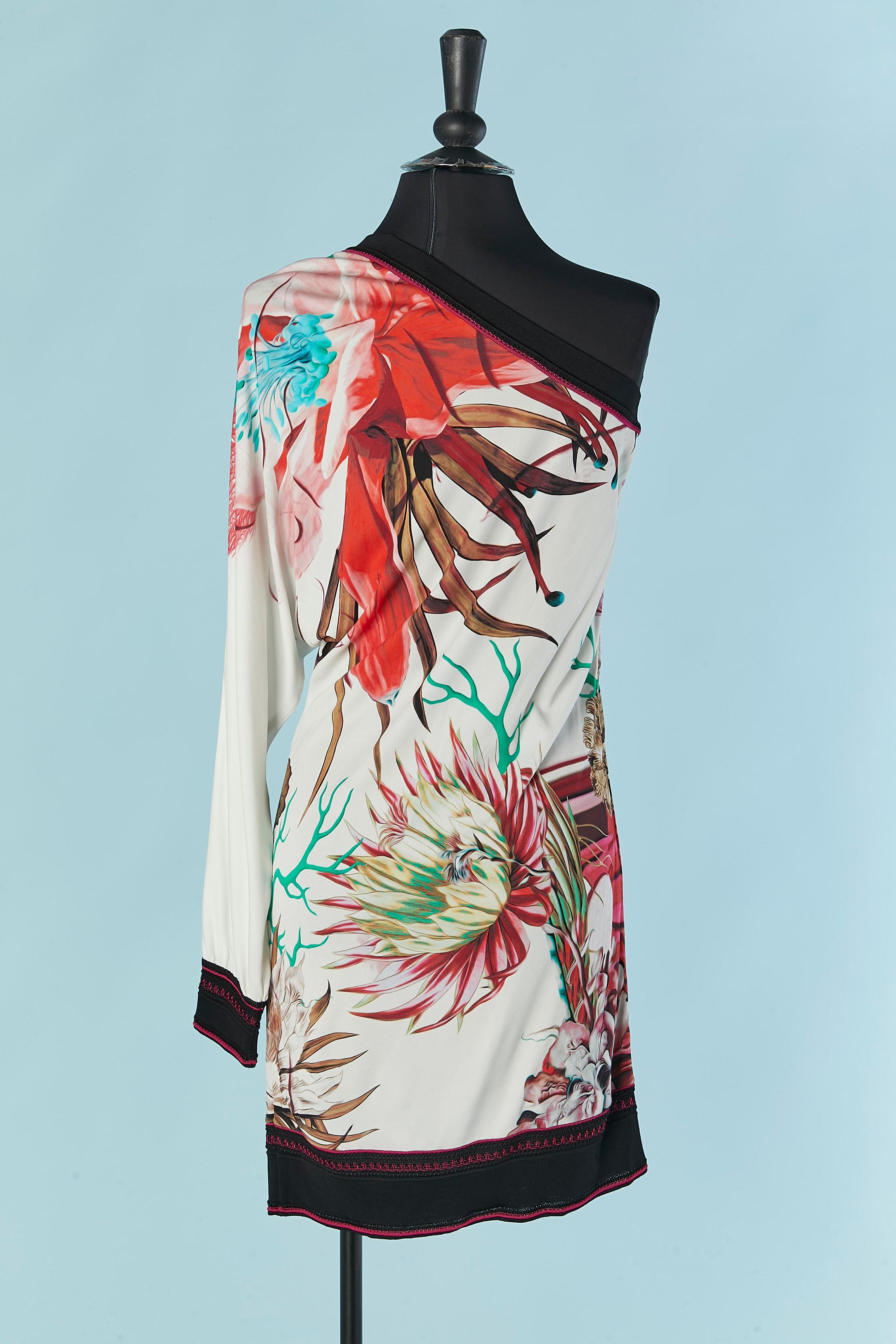 Asymmetrical printed cocktail dress ROBERTO CAVALLI For Sale 2