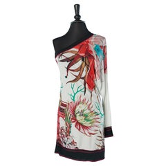 Asymmetrical printed cocktail dress ROBERTO CAVALLI
